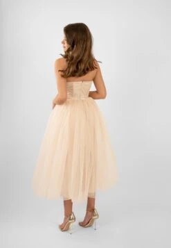 Nimo Cream Tulle Midi Dress With Shell Cups -Lace & Beads Shop Untitled 5244
