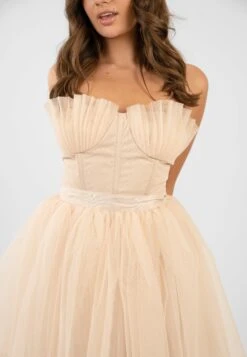 Nimo Cream Tulle Midi Dress With Shell Cups -Lace & Beads Shop Untitled 5245