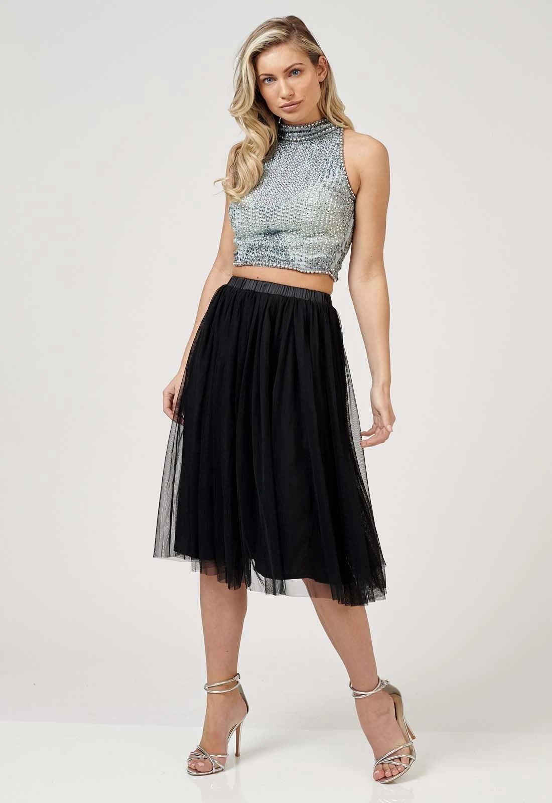 Val Tulle Midi Skirt In Black 4 Val Tulle Midi Skirt In Black - Image 2