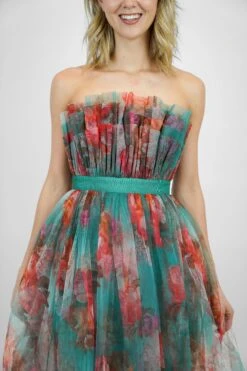 Verity Tulle Midi Dress In Green Print 13 Verity Tulle Midi Dress In Green Print -Lace & Beads Shop Verity 1