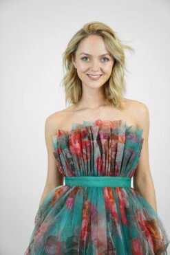 Verity Tulle Midi Dress In Green Print 15 Verity Tulle Midi Dress In Green Print -Lace & Beads Shop Verity 6