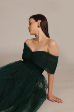 Gillian Maxi Dress In Emerald Green -Lace & Beads Shop nitya11336