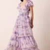 Naomi Maxi Dress In Lilac Floral -Lace & Beads Shop nitya31855