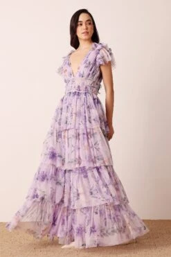 Naomi Maxi Dress In Lilac Floral