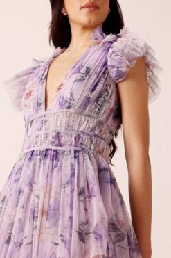 Naomi Maxi Dress In Lilac Floral -Lace & Beads Shop nitya31868