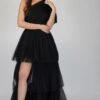 Rowena One Shoulder Tulle Gown In Black 1 Rowena One Shoulder Tulle Gown In Black -Lace & Beads Shop rowanblack