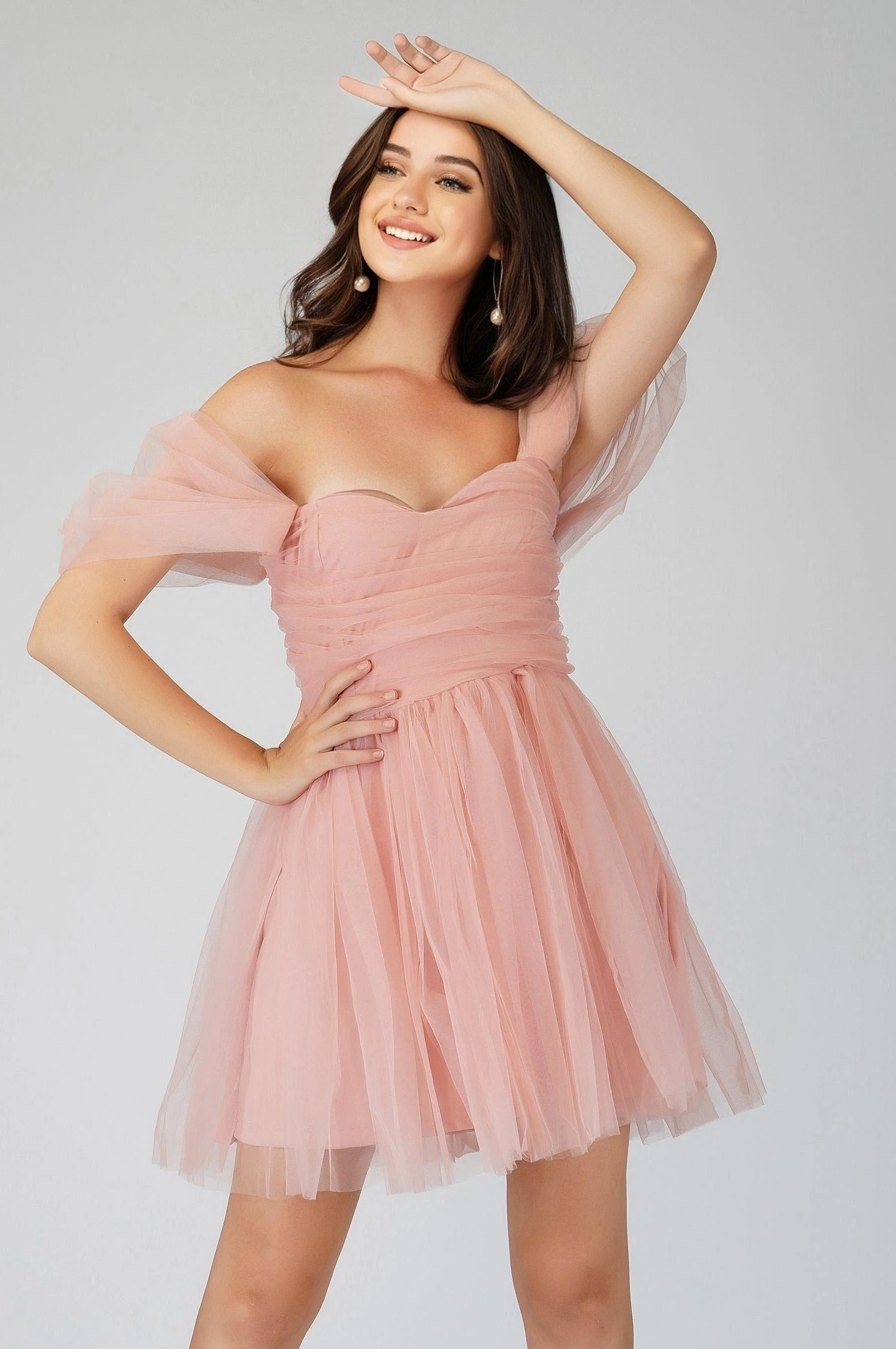 Sydney Light Pink Tulle Mini Dress 3 Sydney Light Pink Tulle Mini Dress