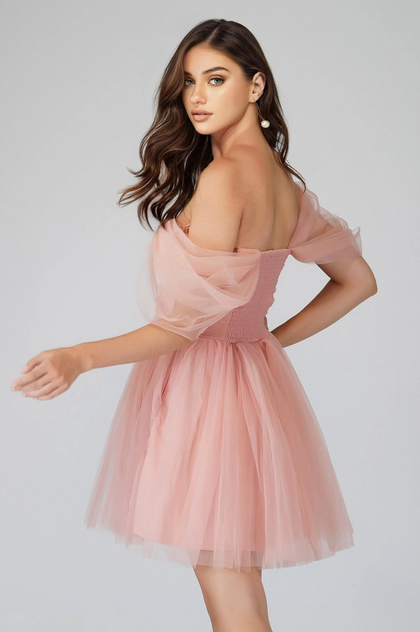 Sydney Light Pink Tulle Mini Dress 4 Sydney Light Pink Tulle Mini Dress - Image 2