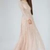 Sila Long Sleeve Embellished Maxi Dress In Blush Pink -Lace & Beads Shop siLA 2 dddcb31a 1087 43f2 839d 350118a022a3