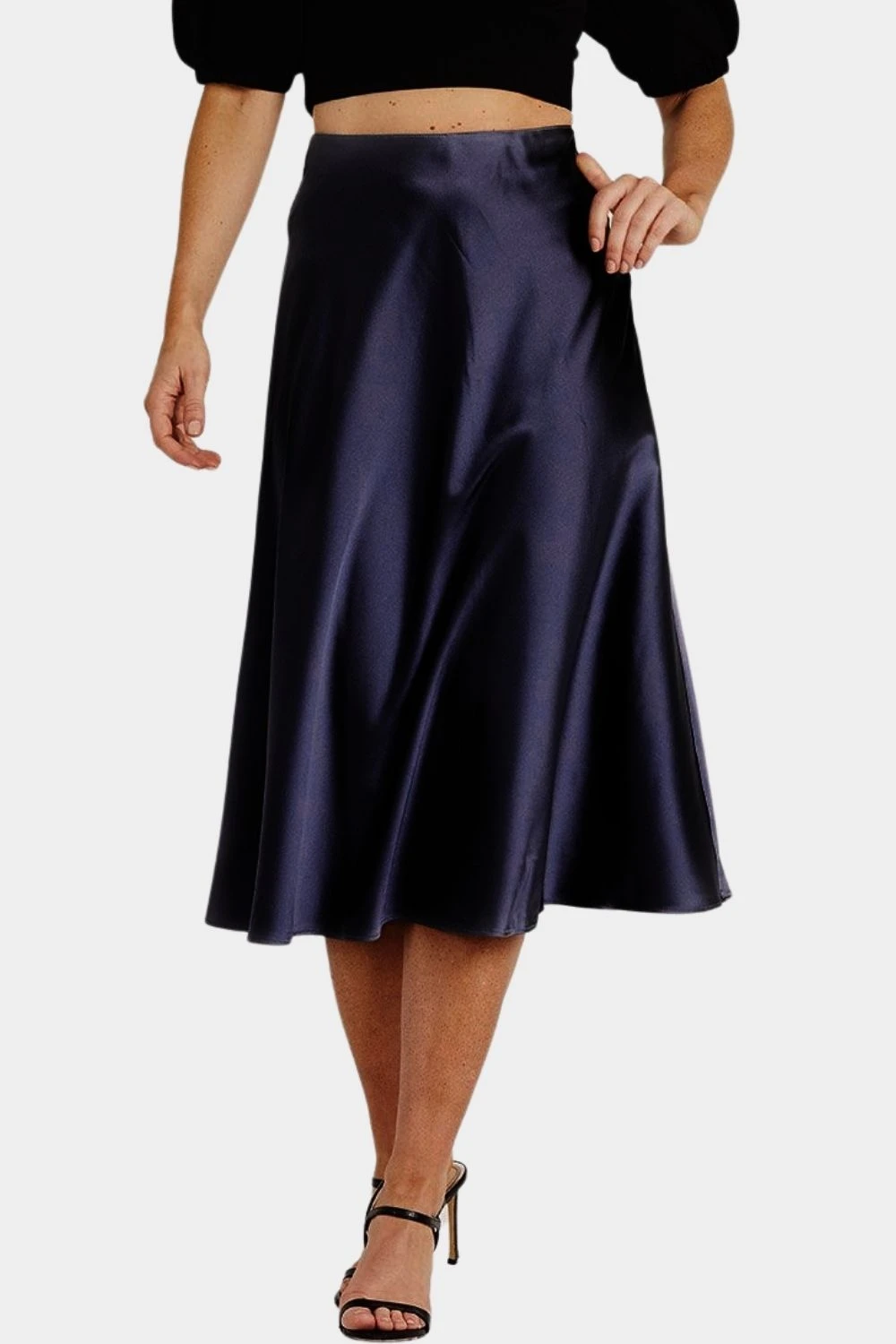 Sophie Navy Satin Skirt 3 Sophie Navy Satin Skirt