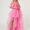 Sydney Off Shoulder Tulle Maxi Dress In Bright Pink -Lace & Beads Shop websiteimages 33