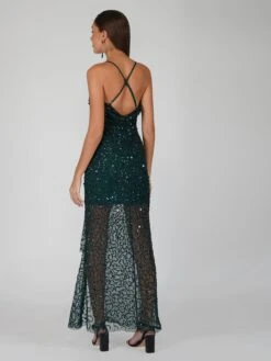 Nair Green Sequin Maxi Dress -Lace & Beads Shop z 98
